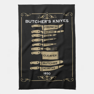 Vintage Küchenmützenmesser Geschirrtuch