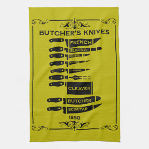 Vintage Küchenmützenmesser Geschirrtuch
