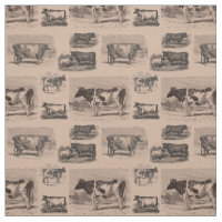 Vintage Kuh-antikes Kuh-Illustrations-Gewebe