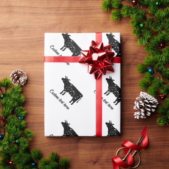 Vintage Kuh Silhouette Weihnachtsverpackung Geschenkpapier (Feiertagsgeschenk)