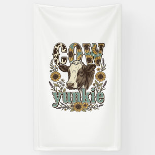 Vintage-Kuh-Yunkie-Sonnenblumen-Bauernhaus-Design_ Banner