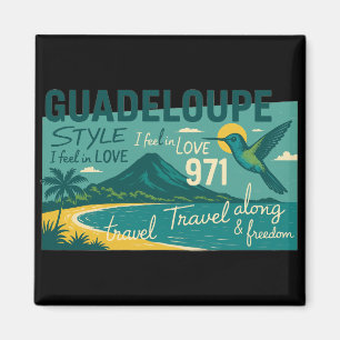 Vintage-Kühlschrankmagnet Guadeloupe 971 Magnet