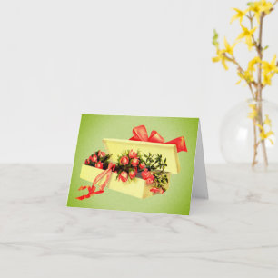 Vintage Kundenkarte mit Rose - leere Karte