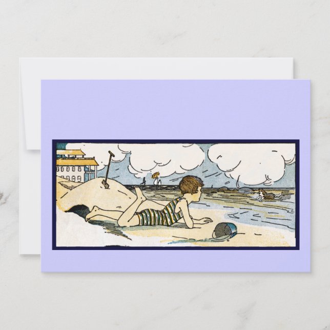 Vintage Kunst am Strand für Kinder (Vorderseite)