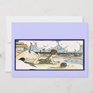 Vintage Kunst am Strand für Kinder