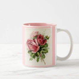 Vintage Kunst Antike Rose Zweifarbige Tasse