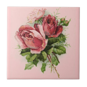 Vintage Kunst-Antiken-Rosen Fliese