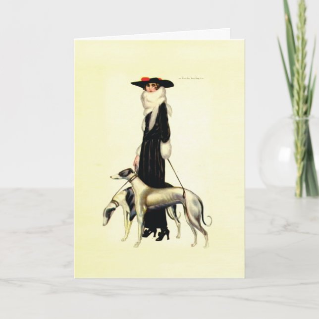 Vintage Kunst-Deko-Mode Karte (Vorderseite)