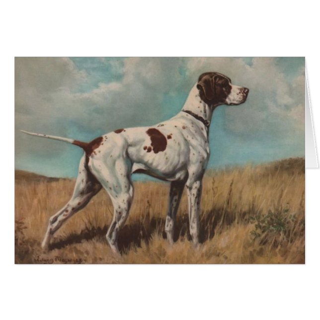 Vintage Kunst - Der Pointer Hund, (Vorderseite (Horizontal))
