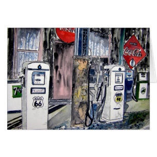 Vintage Kunst der Tankstelle des Weges 66