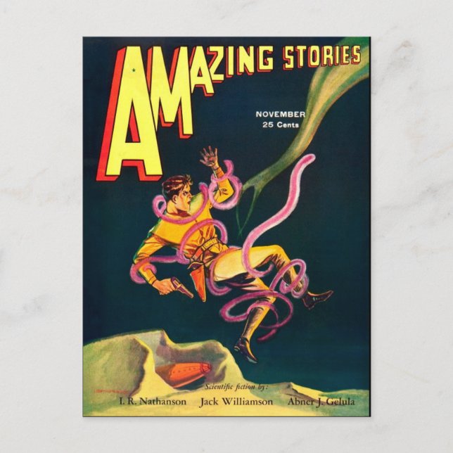 Vintage Kunst des Scannen-Fi-Buches Postkarte (Vorderseite)