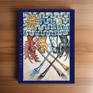 Vintage Kunst Die vier Windrichtungen Postkarte
