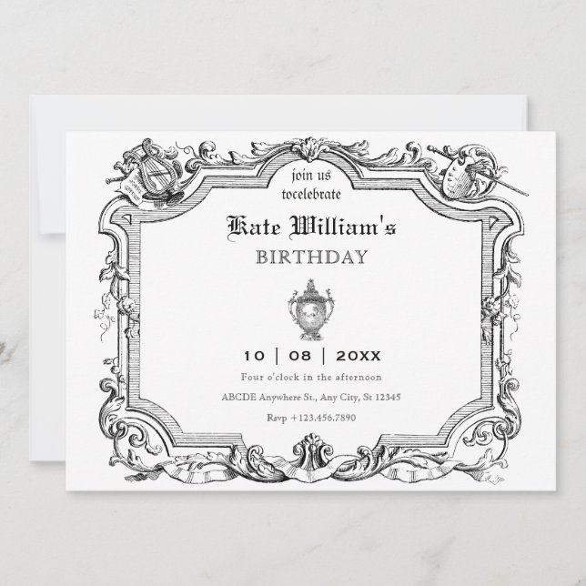 Vintage Kunst Einladung (Vorderseite)