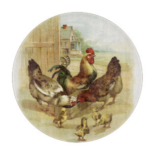 Vintage-Kunst-Hühnerfarm Schneidebrett