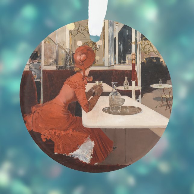 Vintage Kunst - Im Café - Fernand Lungren Ornament (Von Creator hochgeladen)