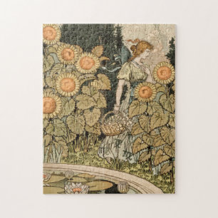 Vintage Kunst im Jugendstil August Sonnenblumen-Ga