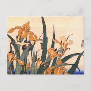 Vintage-Kunst-Japanische-Schwertlilie-Postkarte Postkarte