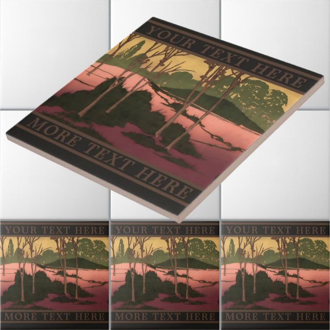 Vintage Kunst & Kunsthandwerk Landschaftsschicht F Fliese (Von Creator hochgeladen)