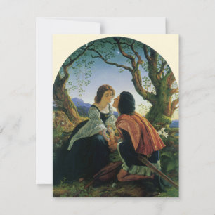 Vintage-Kunst, Liebende bei Dämmerung, Sir Joseph Feiertagskarte