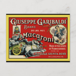 Vintage-Kunst-Makaroni-Label-Plakat Postkarte