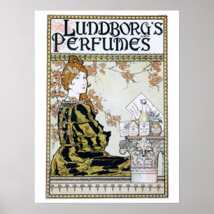 Vintage Kunst nouveau Parfümanzeige Poster