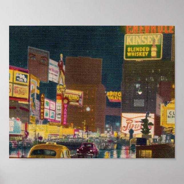 Vintage Kunst - NYC Times Square, Poster (Vorne)