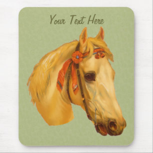 Vintage-Kunst Pferdekopf-Zeichnung Mauspad