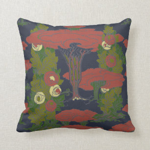 Vintage Kunst und Handwerk Stil Rose Bush Muster Kissen