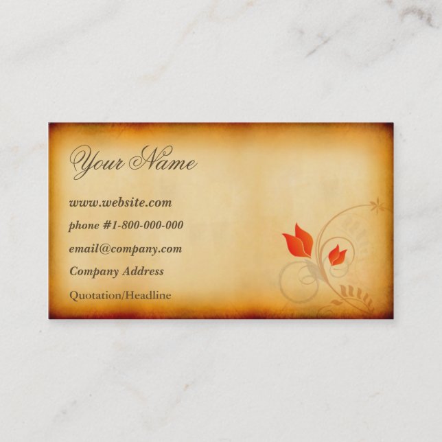 Vintage Kunst Visitenkarte (Vorderseite)