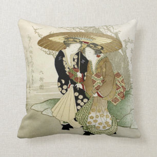 Vintage-Kunst-Wurfkissen aus Japan Kissen