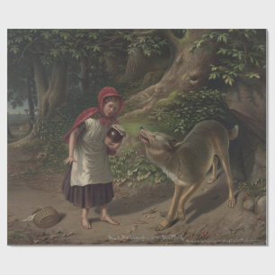 Vintage-Kunst zum Märchen Rotkäppchen Geschenkpapier