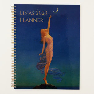 Vintage Kunstdrucke, Retro "Für den Mond suchen" Planer