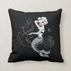 Vintage Kunstdruckmermaier Seepferd Kissen