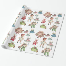 Vintage Kunstdruckpapier-Puppe. Niedliche