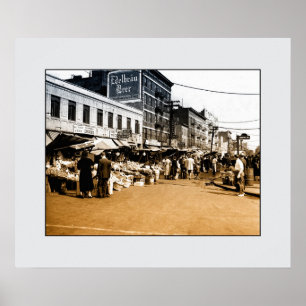Vintage-Kunstfoto: Italienischer Markt 1940, Bronx Poster