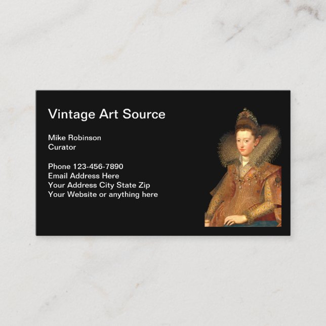 Vintage Kunstgalerie und Lehrer Visitenkarte (Vorderseite)