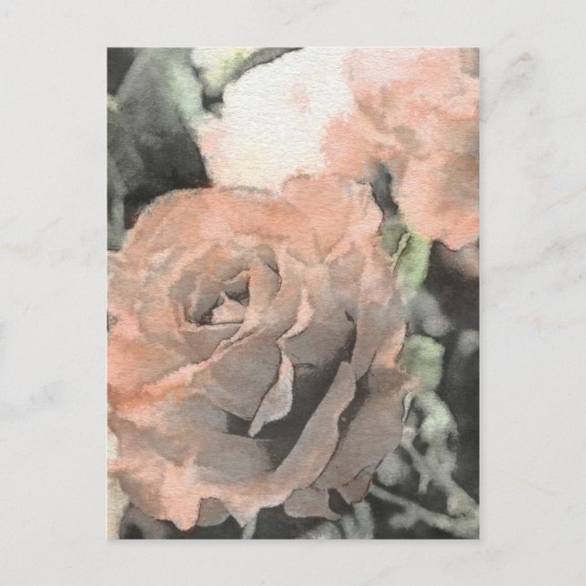Vintage Kunstgeschichte mit hellrosa Hintergrund Postkarte (Vorderseite)