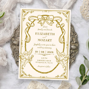 Vintage künstlerische barocke Hochzeit Einladung