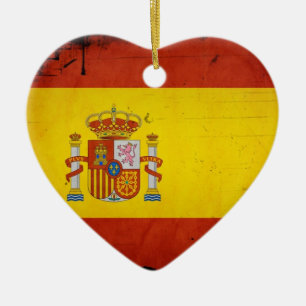 Vintage künstlerischer Grunge Spanienflagge Keramikornament