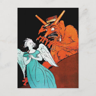 Vintage-Kunstpostkarte mit Kuriositäten Postkarte