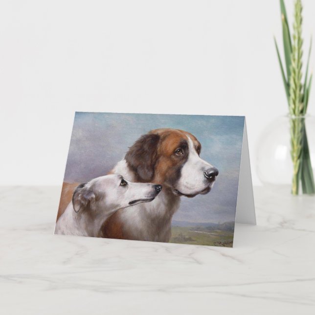 Vintage Kunstwerke - Hunde "Dignity & Grace", Karte (Vorderseite)
