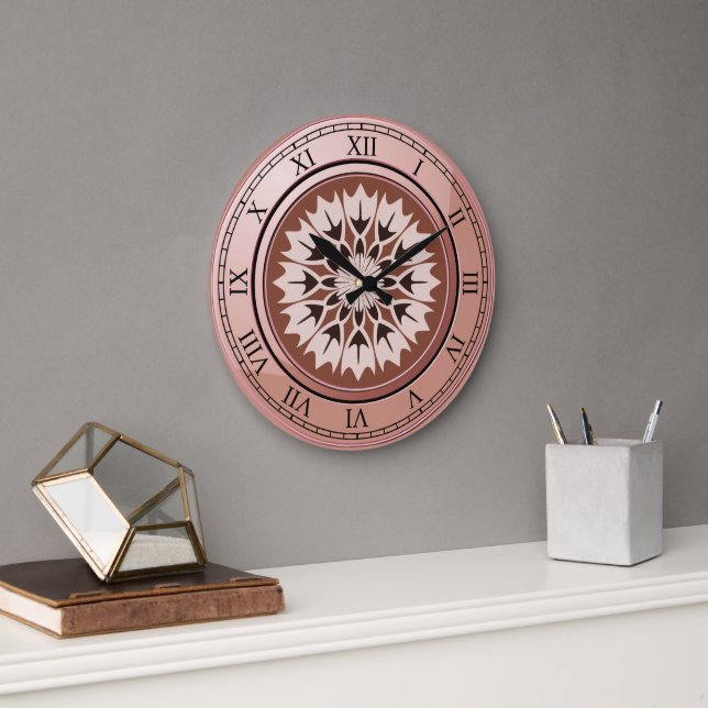 Vintage Kupfer-Runde Große Wanduhr (Büro)