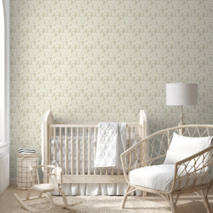 Vintage Kupiden Engel Floral Baby Beige Toile Tapete