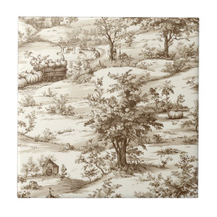 Vintage-Kürbis-Ernte-Land-Toile (3) Fliese
