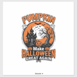 Vintage-Kürbis-Halloween-Great-Again-Shirt-Design Aufkleber