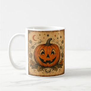 Vintage-Kürbis-Halloween-Wurfkissen Kaffeetasse