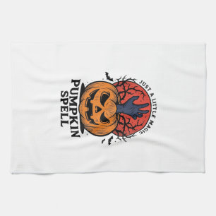 Vintage-Kürbis-Zauber-Halloween-Hexen-Hand-Kunst_1 Geschirrtuch