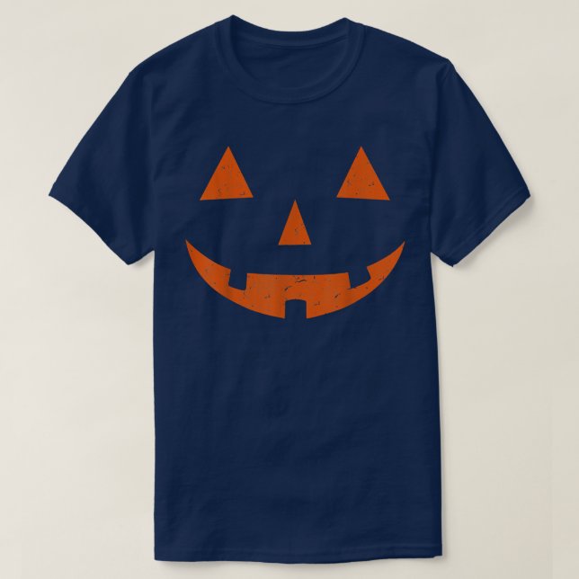 Vintage Kürbislaterne Pumpkin Face Jackolantern H T-Shirt (Design vorne)