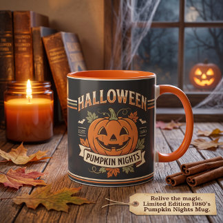 Vintage-Kürbisnächte Retro-Halloween Tasse