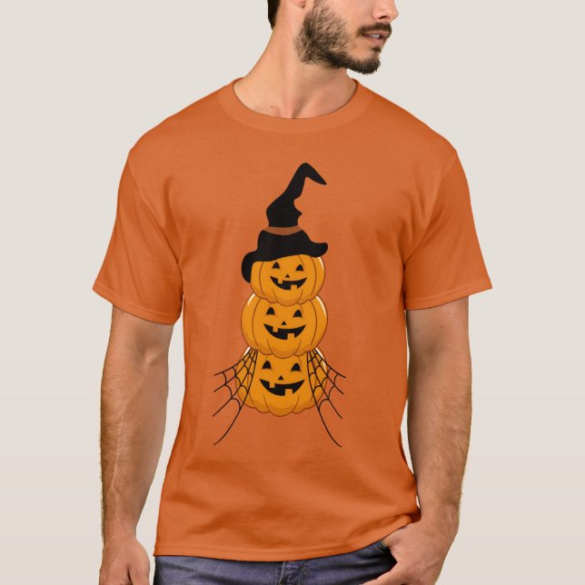 Vintage Kürbisszene Halloween-Liebe T-Shirt (Vorderseite)